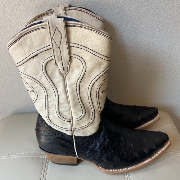 AMAZING~Freebird Warrick genuine ostrich skin boots SZ 9 - Picture 3 of 7